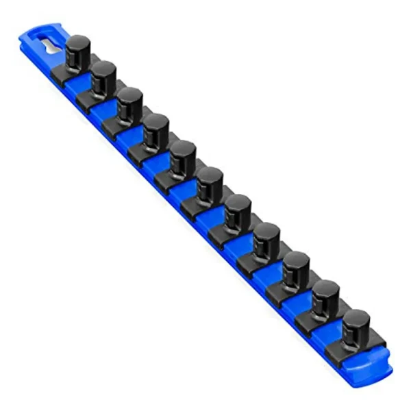 Ernst 8419 13 Socket Organizer with 11 Twist Lock Clips – Blue – 1/2