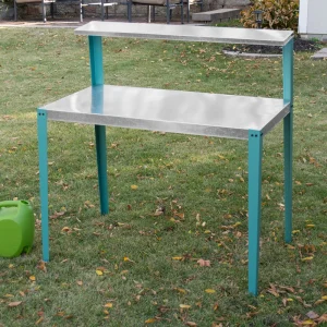 AmeriHome GPBENCH-TL Multi-Use Steel Table/Work Bench with Teal Legs - view 2
