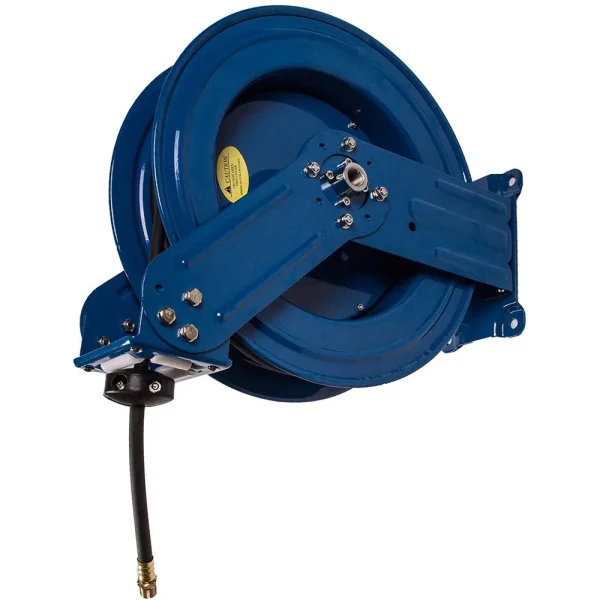 RapidAir R-03075 3/8″ by 75′ Dual Arm Auto Rewind Hose Reel, 3/8 I.D x 75′, Blue