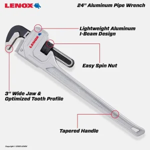 Lenox LXHT90624 24 in. Aluminum Pipe Wrench - view 2