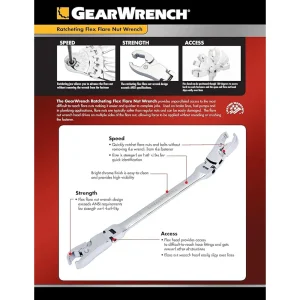 Gearwrench 89100 5 piece Ratcheting Socket SAE Flare Nut Wrench - view 2