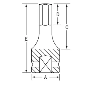 Grey Pneumatic 1/2″ Drive x 10mm Hex Driver 6″ Length Socket (29106M) - view 2