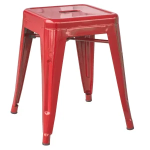 AmeriHome BS18REDSET Loft Red 18 Inch Metal Bar Stool – 4 Piece - view 4