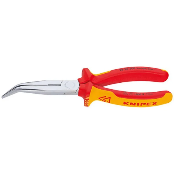 Knipex Chain Nose Side Cutting Pliers, 1000V Insulated, 8-Inch (2626200)
