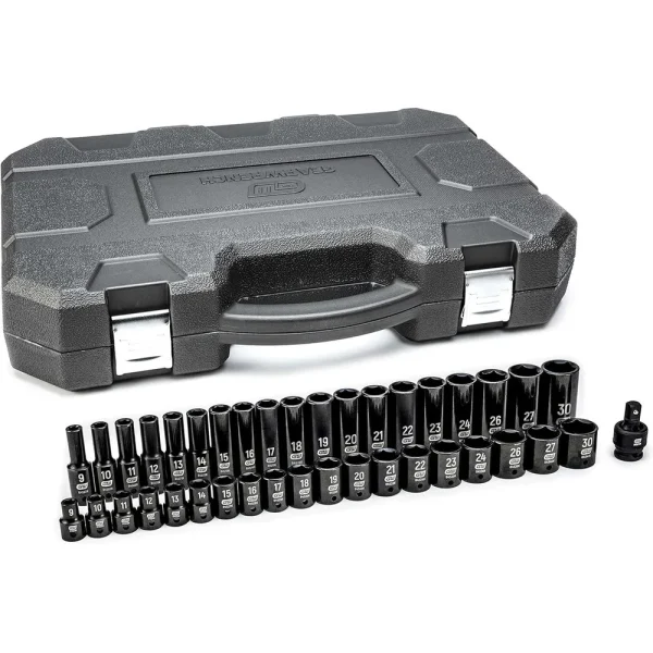Gearwrench 84948N 39 Pc. 1/2″ Dr. 6 Point MetricStandard/Deep Impact Socket Set