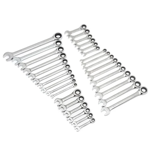 GearWrench 39327 SAE/Metric 72-Tooth Combination Ratcheting Wrench Tool Set (32-Piece)