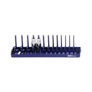 Genius Tools 1/4″ Dr. Metric Master Socket Organizer Tray Labeled and Holds sizes 4mm-15mm – 010228M