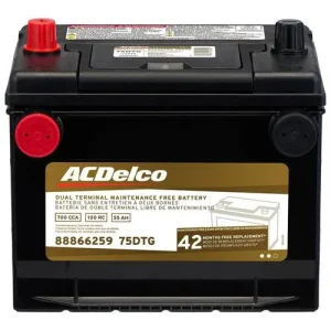 ACDelco Standard Flooded Top Post, Side Post Battery Group Size 75 700 CCA 100 Minute RC – 75DTG
