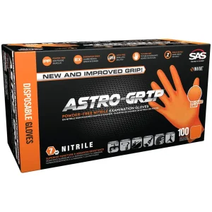 SAS Medium Orange Nitrile Gloves – 66472