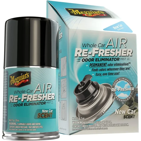 Meguiars G16402 Whole Car Air Refresher Odor Eliminator, New Car Scent 2 oz. Aerosol