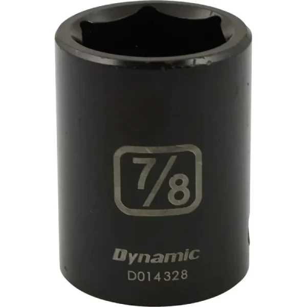 Dynamic Tools 1/2in. Drive 6 Point SAE 7/8in. Standard Length Impact Socket D014328