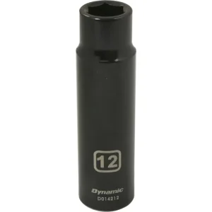 Dynamic Tools 1/2in. Drive 6 Point Metric 12mm Deep Length Impact Socket D014212