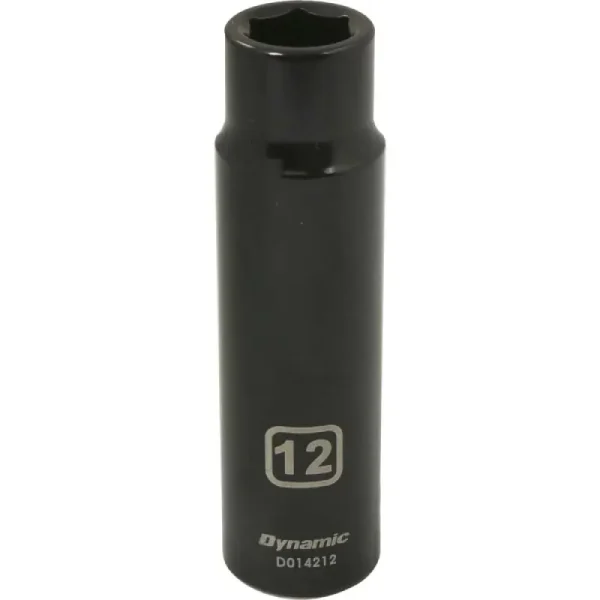Dynamic Tools 1/2in. Drive 6 Point Metric 12mm Deep Length Impact Socket D014212