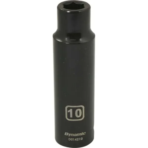 Dynamic Tools 1/2in. Drive 6 Point Metric 10mm Deep Length Impact Socket D014210