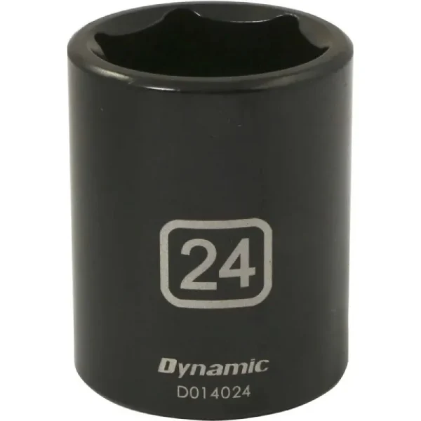 Dynamic Tools 1/2in. Drive 6 Point Metric 24mm Standard Length Impact Socket D014024