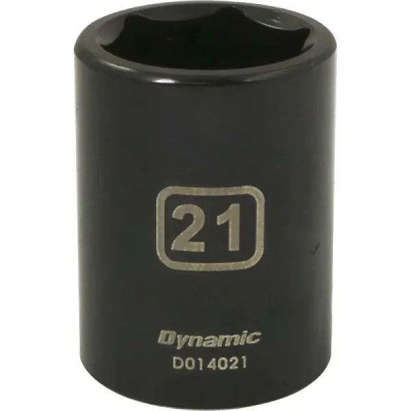 Dynamic Tools 1/2in. Drive 6 Point Metric 21mm Standard Length Impact Socket D014021