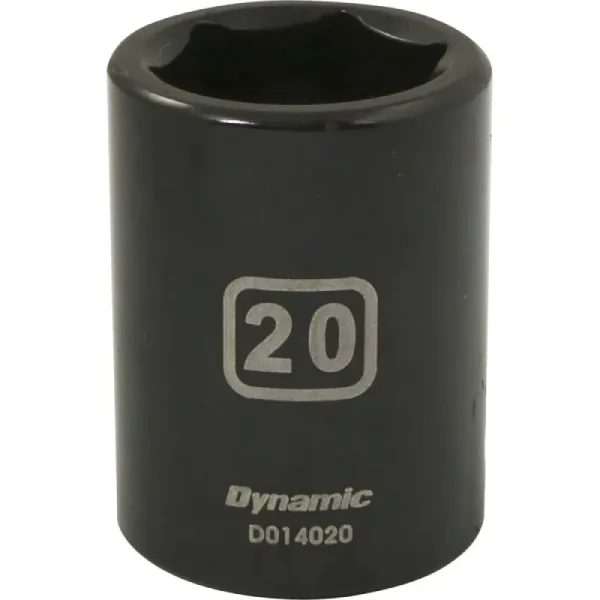 Dynamic Tools 1/2in. Drive 6 Point Metric 20mm Standard Length Impact Socket D014020