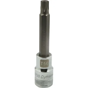 Dynamic Tools 1/2in. Drive Torx Head T50 Long Bit Chrome Finish Socket D013750