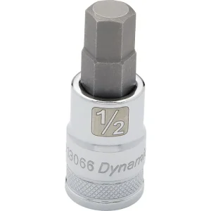 Dynamic Tools 1/2in. Drive SAE Hex Head 1/2in. Bit Standard Length Chrome Finish Socket D013066