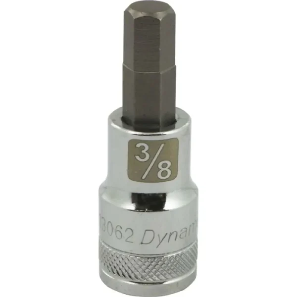 Dynamic Tools 1/2in. Drive SAE Hex Head 3/8in. Bit Standard Length Chrome Finish Socket D013062