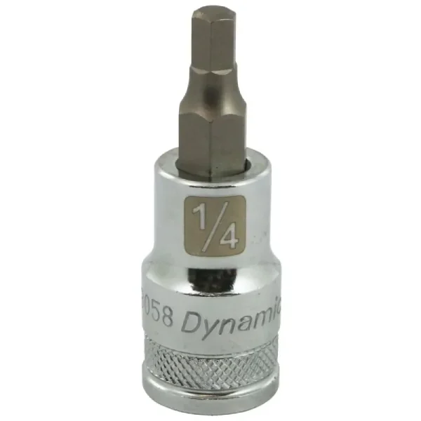 Dynamic Tools 1/2in. Drive SAE Hex Head 1/4in. Bit Standard Length Chrome Finish Socket D013058