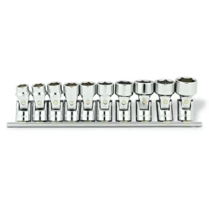 Dynamic Tools 3/8in. Drive 10 Piece 6 Point Metric Universal Joint Socket Set 10mm – 19mm D010027 - view 2