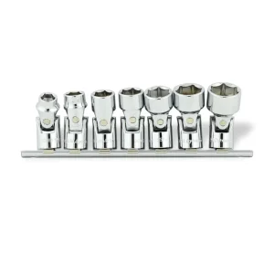Dynamic Tools 3/8in. Drive 7 Piece 6 Point SAE Universal Joint Socket Set 3/8in. – 3/4in. D010026 - view 2