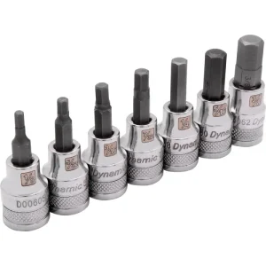 Dynamic Tools 3/8in. Drive 7 Piece SAE Standard Length Hex Socket Set 1/8in. – 3/8′ D010014