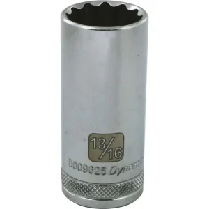Dynamic Tools 3/8in. Drive 12 Point SAE 13/16in. Deep Length Chrome Finish Socket D009626