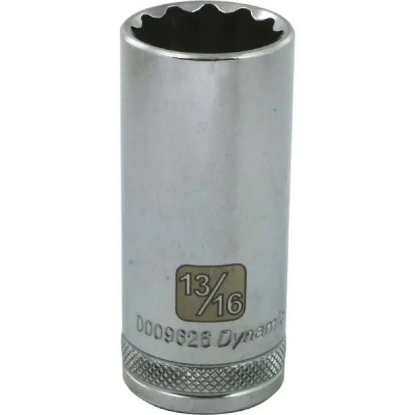 Dynamic Tools 3/8in. Drive 12 Point SAE 13/16in. Deep Length Chrome Finish Socket D009626