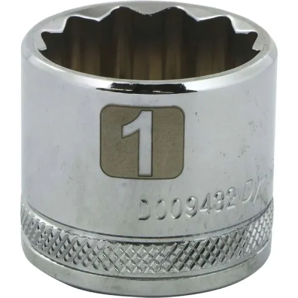 Dynamic Tools 3/8in. Drive 12 Point SAE 1in. Standard Length Chrome Finish Socket D009432