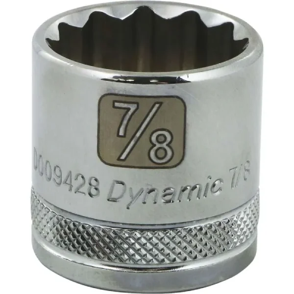 Dynamic Tools 3/8in. Drive 12 Point SAE 7/8in. Standard Length Chrome Finish Socket D009428
