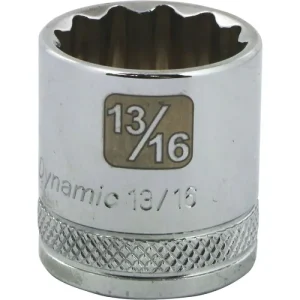 Dynamic Tools 3/8in. Drive 12 Point SAE 13/16in. Standard Length Chrome Finish Socket D009426