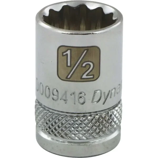 Dynamic Tools 3/8in. Drive 12 Point SAE 1/2in. Standard Length Chrome Finish Socket D009416