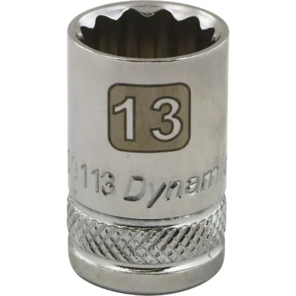 Dynamic Tools 3/8in. Drive 12 Point Metric 13mm Standard Length Chrome Finish Socket D009113