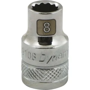 Dynamic Tools 3/8in. Drive 12 Point Metric 8mm Standard Length Chrome Finish Socket D009108