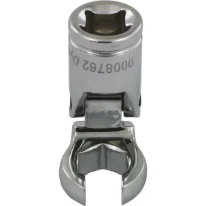 Dynamic Tools 3/8in. Drive Metric 12mm Flex Head Crow Foot Flare Nut Socket Chrome Finish D008762