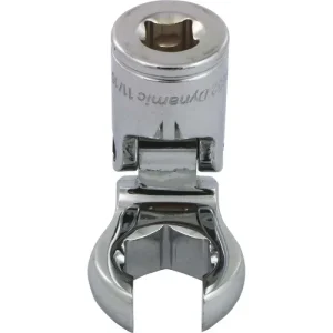 Dynamic Tools 3/8in. Drive SAE 11/16in. Flex Head Crow Foot Flare Nut Socket Chrome Finish D008652
