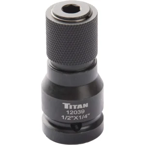 Titan Tools 1/2-Inch Drive To 1/4-Inch Hex Drive Quick Change Adapter (12039)