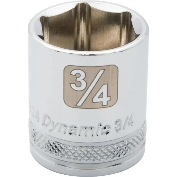 Dynamic Tools 3/8in. Drive 6 Point SAE 3/4in. Standard Length Chrome Finish Socket D008324