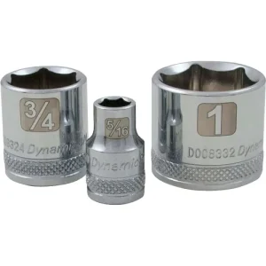 Dynamic Tools 3/8in. Drive 6 Point SAE 3/4in. Standard Length Chrome Finish Socket D008324 - view 2