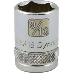 Dynamic Tools 3/8in. Drive 6 Point SAE 9/16in. Standard Length Chrome Finish Socket D008318