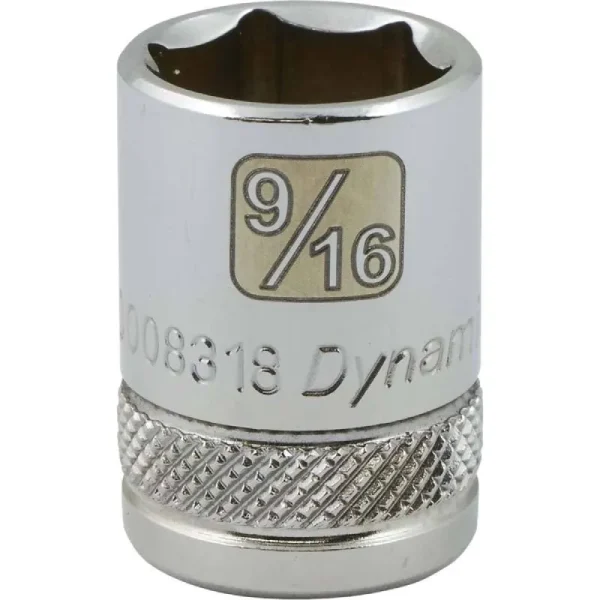 Dynamic Tools 3/8in. Drive 6 Point SAE 9/16in. Standard Length Chrome Finish Socket D008318