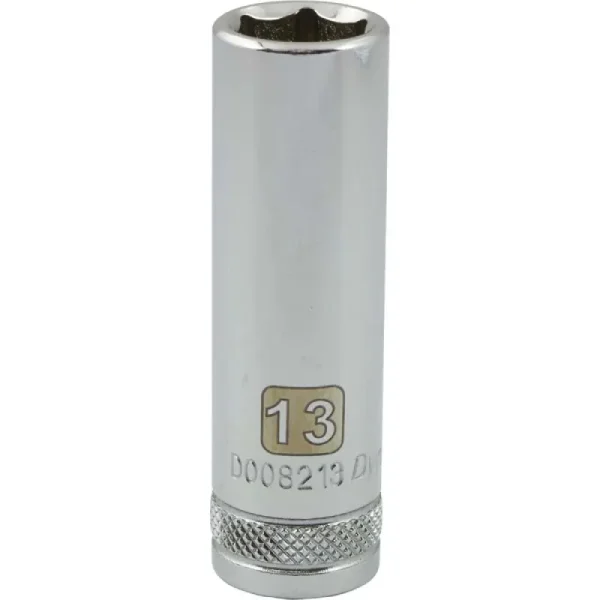 Dynamic Tools 3/8in. Drive 6 Point Metric 13mm Deep Length Chrome Finish Socket D008213