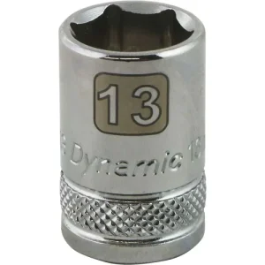 Dynamic Tools 3/8in. Drive 6 Point Metric 13mm Standard Length Chrome Finish Socket D008013