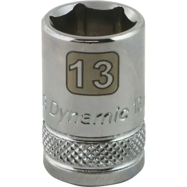 Dynamic Tools 3/8in. Drive 6 Point Metric 13mm Standard Length Chrome Finish Socket D008013