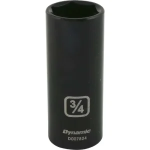 Dynamic Tools 3/8in. Drive 6 Point SAE 3/4in. Deep Length Impact Socket D007524