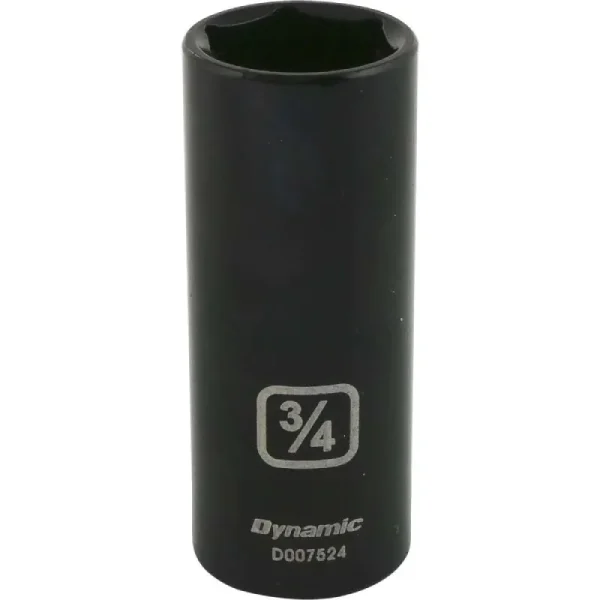 Dynamic Tools 3/8in. Drive 6 Point SAE 3/4in. Deep Length Impact Socket D007524