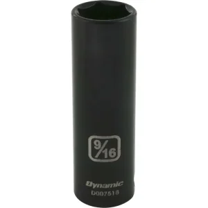 Dynamic Tools 3/8in. Drive 6 Point SAE 9/16in. Deep Length Impact Socket D007518