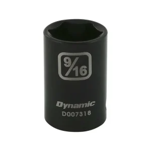 Dynamic Tools 3/8in. Drive 6 Point SAE 9/16in. Standard Length Impact Socket D007318